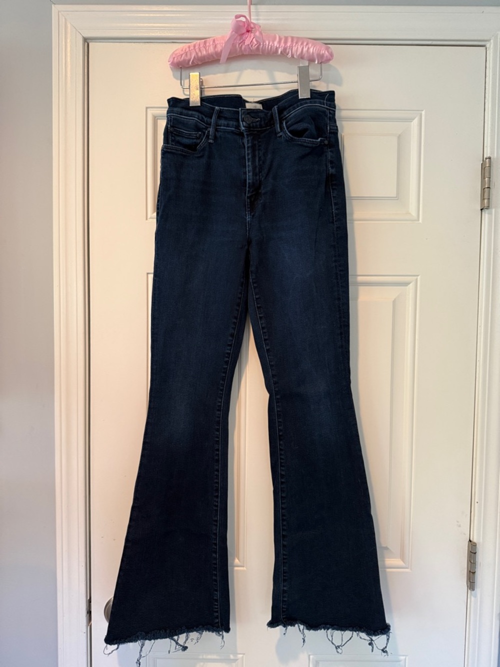 MOTHER weekender fray mid-rise flare jeans